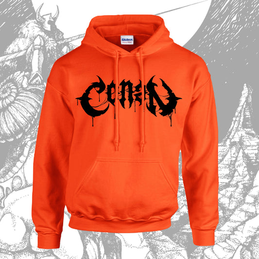 Conan Doom Crew Orange Pullover Hoodie w/ Black Print