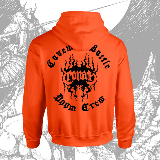 Conan Doom Crew Orange Pullover Hoodie w/ Black Print