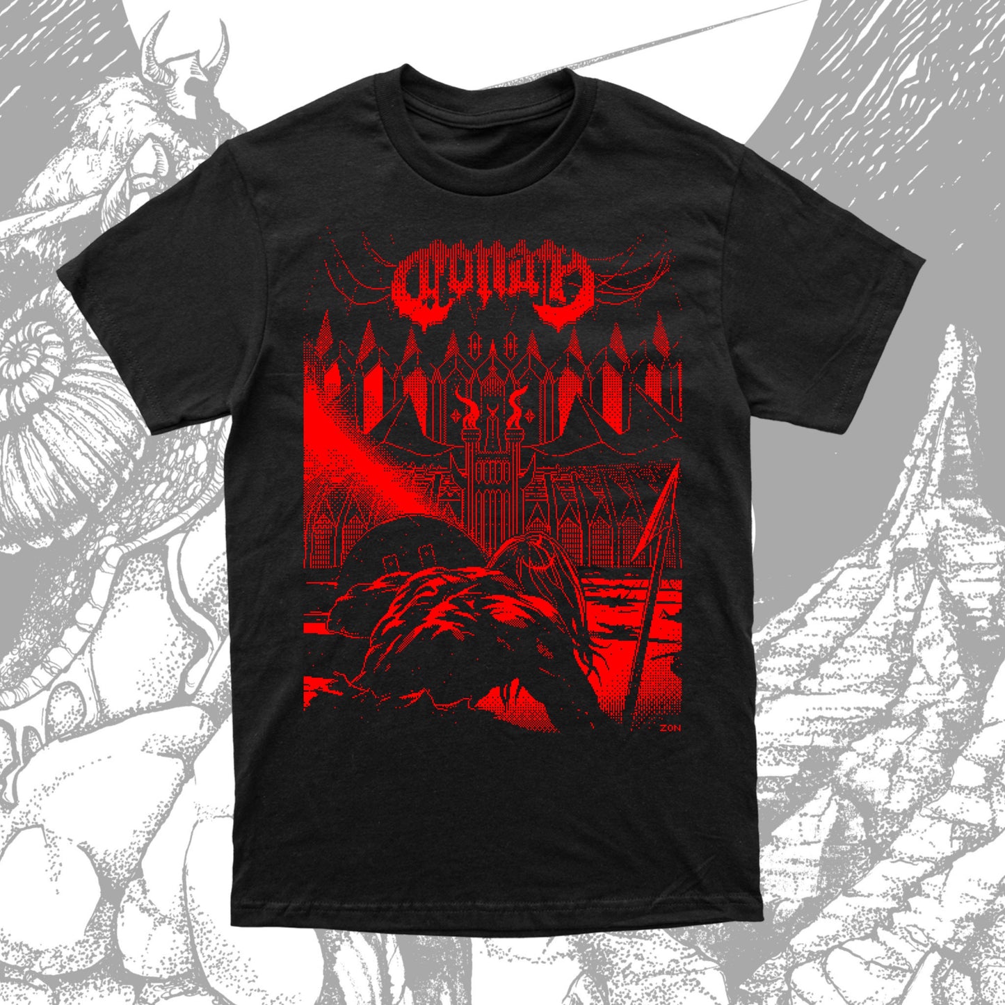 Colosseum Black T Shirt w/ Red Print